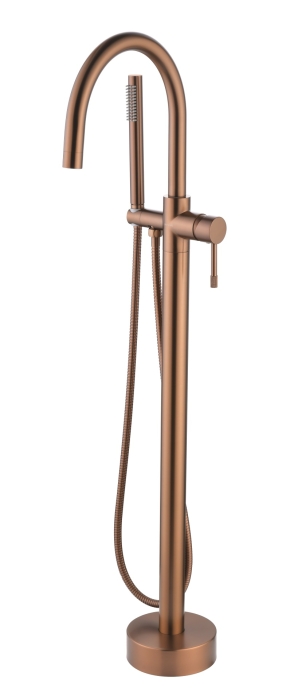 Смеситель для ванны напольный 469-CB Boheme Uno Copper Brushed, Медь Брашированная, С ДУШЕВЫМ НАБОРОМ