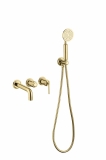 Смеситель для ванны встраиваемый 174-3-G Boheme Eterna Gold, Золото, С ДУШЕВЫМ НАБОРОМ