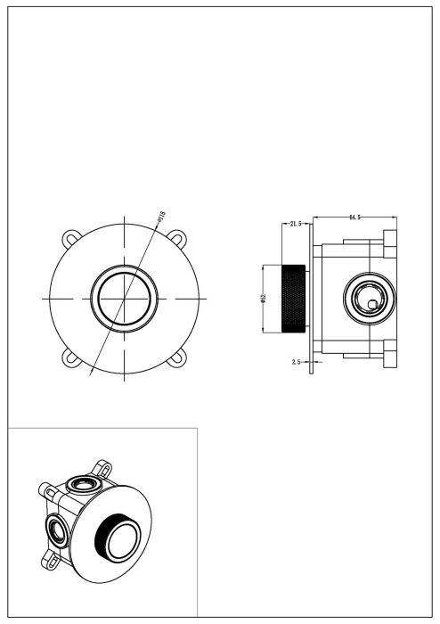 Смеситель встроенный автоматический 154-4-B Boheme Tech Black, Черный