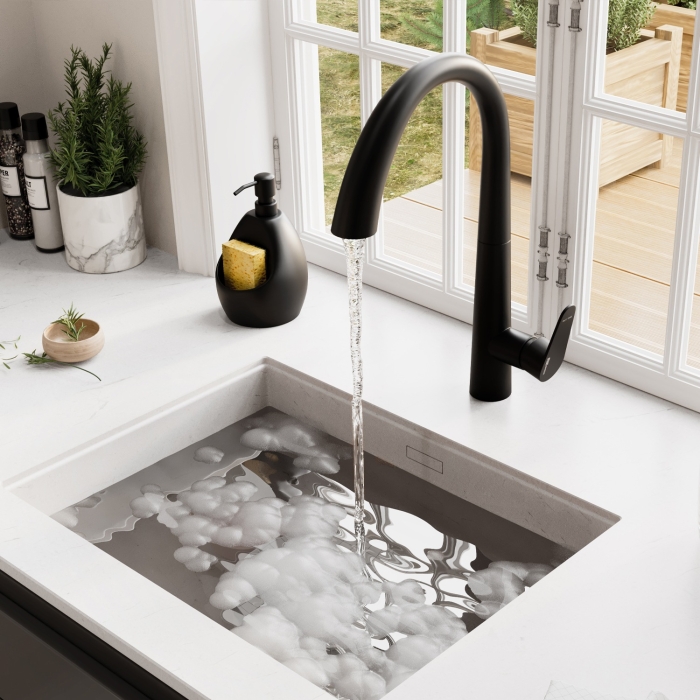 Смеситель для кухни A8667 WasserKraft, Черный Матовый, С ВЫДВИЖНЫМ ИЗЛИВОМ