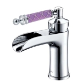 Смеситель для раковины 221-MR-V Boheme Vogue Chrome, Хром, С РУЧКОЙ MURANO VIOLET, БЕЗ ДОННОГО КЛАПАНА