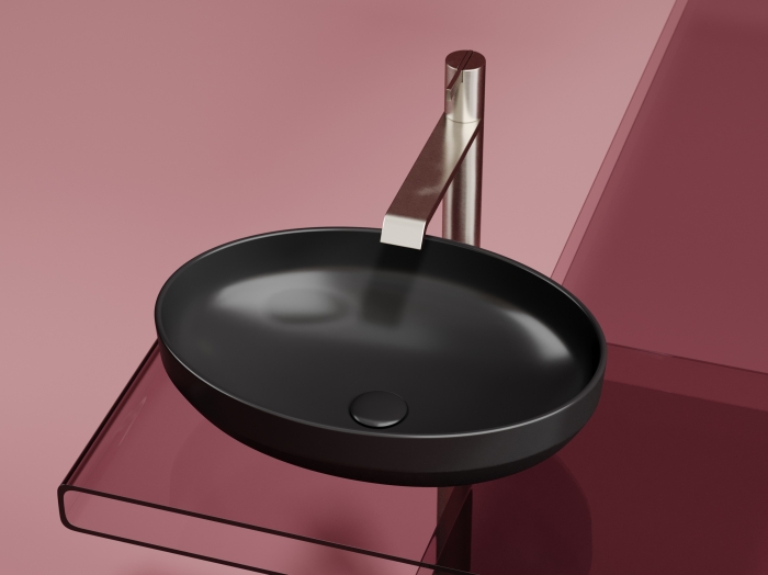 Раковина овальная накладная CN6056MB Ceramica Nova Element, Черный Матовый