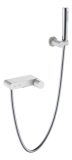 Смеситель для ванны 123-WCR Boheme Stick White/Chrome, Белый/Хром, С РУЧКОЙ DIAMOND, С ДУШЕВЫМ НАБОРОМ