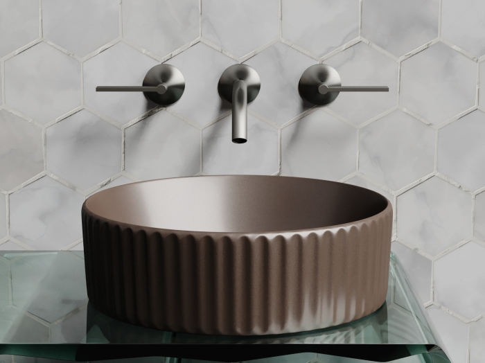 Раковина круглая накладная CN6057MDB Ceramica Nova Element, Темно-Коричневый Матовый