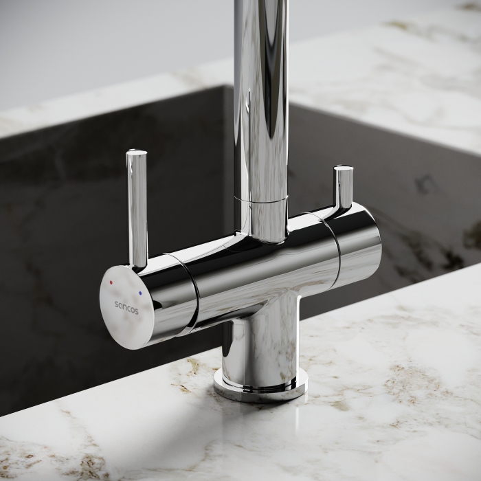Смеситель для кухни SC4014CH Sancos Foster, Хром, С КАНАЛОМ ДЛЯ ФИЛЬТРОВАННОЙ ВОДЫ