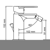 Смеситель для биде 8506 WasserKraft Mindel 8500, Белый Матовый, С ДОННЫМ КЛАПАНОМ