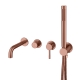 Смеситель для ванны встраиваемый 464-3-CB Boheme Uno Copper Brushed, Медь Брашированная, С ДУШЕВЫМ НАБОРОМ