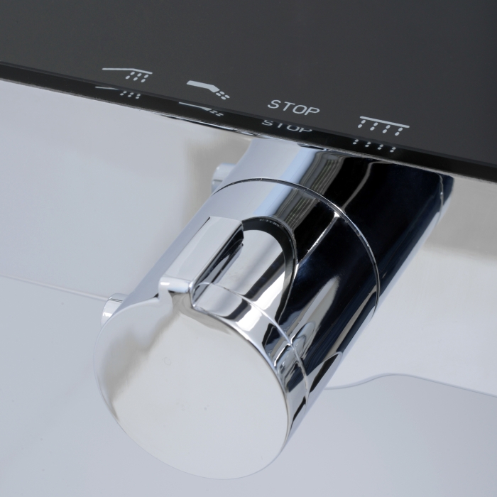Душевая стойка с термостатом и изливом A114.162.217.CB Thermo Wasserkraft Abens 2000, Черный Матовый
