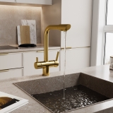 Смеситель для кухни A8387 WasserKraft, Темное Золото Матовое, С КАНАЛОМ ДЛЯ ФИЛЬТРОВАННОЙ ВОДЫ