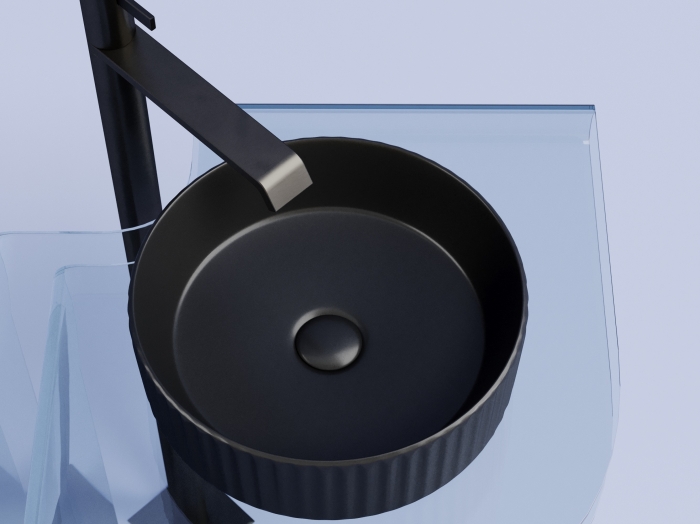 Раковина круглая накладная CN6057MB Ceramica Nova Element, Черный Матовый