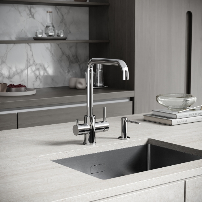 Смеситель для кухни SC4013CH Sancos Vela, Хром, С КАНАЛОМ ДЛЯ ФИЛЬТРОВАННОЙ ВОДЫ