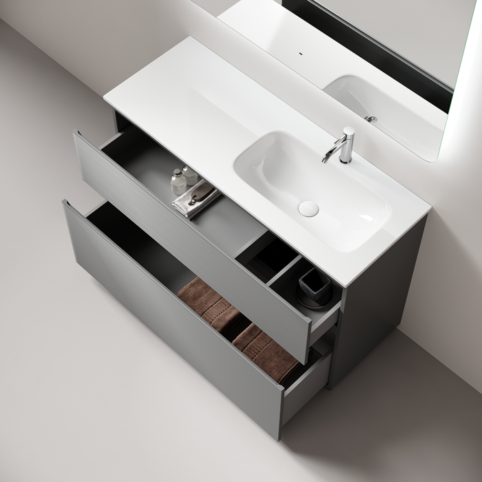 Тумба напольная под раковину правая FL120FRES Sancos Folk Floor 1195х445х500, Ergraut Soft, БЕЗ РАКОВИНЫ