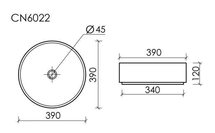 Раковина накладная CN6022MDH Ceramica Nova Element, Темный Антрацит Матовый