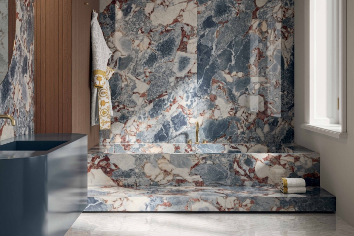 Керамогранит Versace Harmony Ocean Blu Lux 3D 120x280