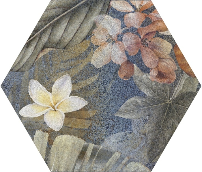 Керамогранит ITT Ceramic Hibiscus Blue Hexa 23,2х26,7