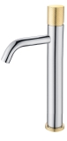 Смеситель для раковины высокий 122-CRG.2 Boheme Stick Chrome/Gold, Золото/Хром, С РУЧКОЙ TOUCH