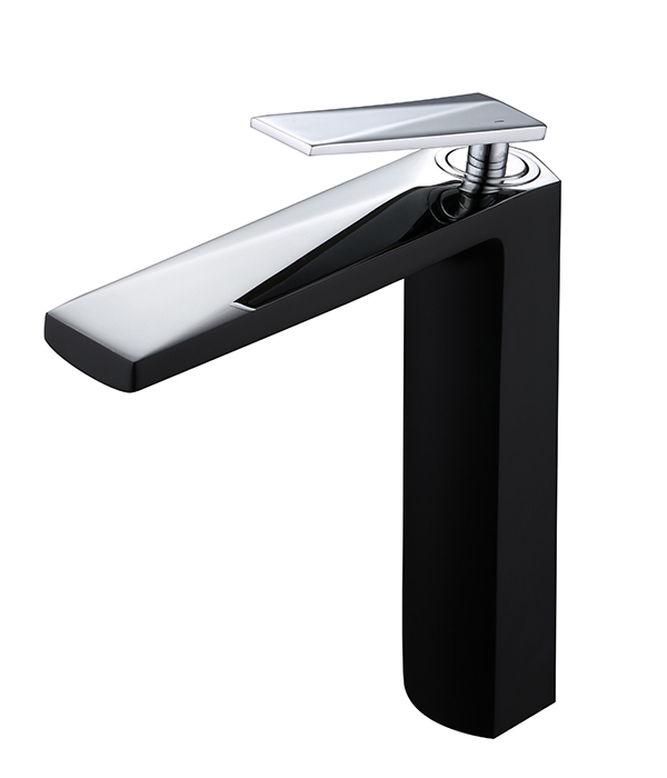 Смеситель для раковины высокий 372-B Boheme Venturo Black/Chrome, Хром/Черный, БЕЗ ДОННОГО КЛАПАНА
