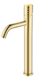 Смеситель для раковины высокий 122-GG Boheme Stick Gold, Золото, C РУЧКОЙ DIAMOND