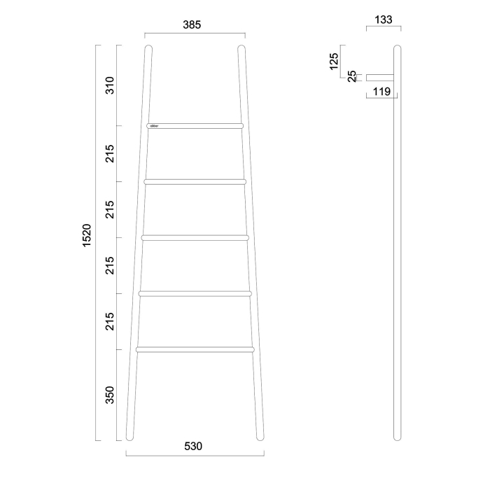 Полотенцесушитель напольный электрический AH4705MB Abber Treppe, Черный матовый