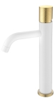 Смеситель для раковины высокий 122-WG.2 Boheme Stick White/Gold, Белый/Золото, С РУЧКОЙ TOUCH