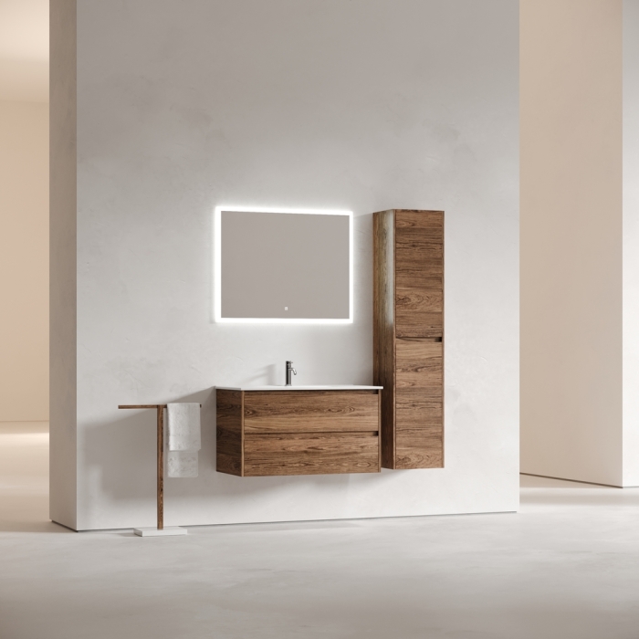 Тумба подвесная под раковину LB90ECH Sancos Libra 890х450х500, Дуб Чарльстон, БЕЗ РАКОВИНЫ