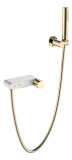 Смеситель для ванны 123-WG Boheme Stick White/Gold, Белый/Золото, С РУЧКОЙ DIAMOND, С ДУШЕВЫМ НАБОРОМ