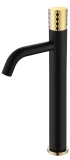 Смеситель для раковины высокий 122-BG Boheme Stick Black/Gold, Золото/Черный, C РУЧКОЙ DIAMOND