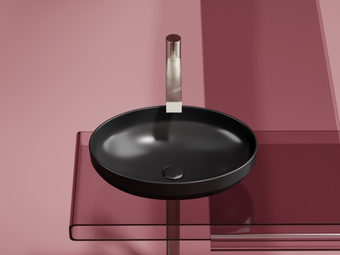 Раковина овальная накладная CN6056MB Ceramica Nova Element, Черный Матовый