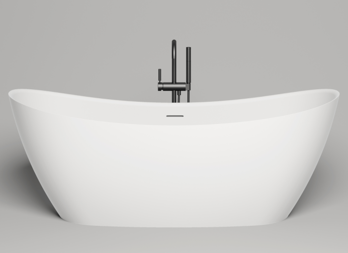 Ванна отдельностоящая 185x81 Salini Noemi 101811G, искусственный камень S-Sense, Белый, С СЛИВОМ ПЕРЕЛИВОМ