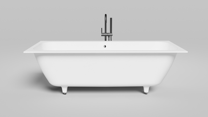 Ванна встраиваемая 180x80 Salini Orlanda Axis 103212G, искусственный камень S-Sense, Белый, БЕЗ СЛИВА-ПЕРЕЛИВА