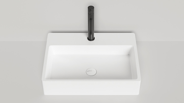 Раковина накладная 60x45 Salini Ottavia 1103201M, искусственный камень S-Stone, Белый Матовый, БЕЗ ДОННОГО КЛАПАНА
