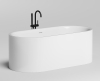 Ванна отдельностоящая 170x80 Salini Perla 1049101G, искусственный камень S-Sense, Белый, С СЛИВОМ ПЕРЕЛИВОМ