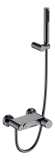 Смеситель для ванны 123-SGM Boheme Stick Shine Gun Metal, Графит Глянец, С РУЧКОЙ DIAMOND, С ДУШЕВЫМ НАБОРОМ