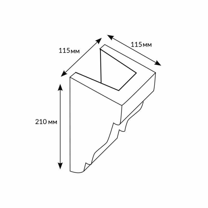 Консоль для балки Cosca Дуб Пепельный 12x12