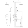 Душевая система с тропическим душем SX-2379/00SM Timo Saona, Хром, С ВНУТРЕННЕЙ ЧАСТЬЮ