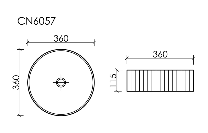 Раковина круглая накладная CN6057MDB Ceramica Nova Element, Темно-Коричневый Матовый
