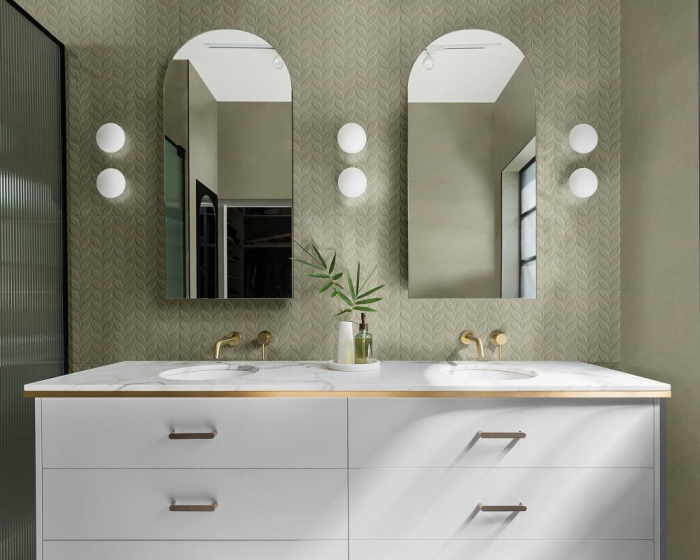 Настенная плитка Ragno RA6N Vida Struttura Foglia 3D Verde Rett 30x90