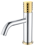 Смеситель для раковины 121-CRG Boheme Stick Chrome/Gold, Золото/Хром, C РУЧКОЙ DIAMOND