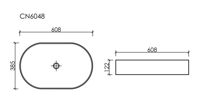 Раковина овальная накладная CN6048ML Ceramica Nova Element, Голубой Матовый