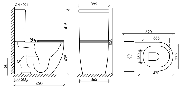 Унитаз напольный CN4001 Ceramica Nova Metropol Rimless, Белый, С КРЫШКОЙ