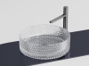 Раковина стеклянная D36 см накладная CN6062 Ceramica Nova Cristal, Прозрачный, БЕЗ ДОННОГО КЛАПАНА