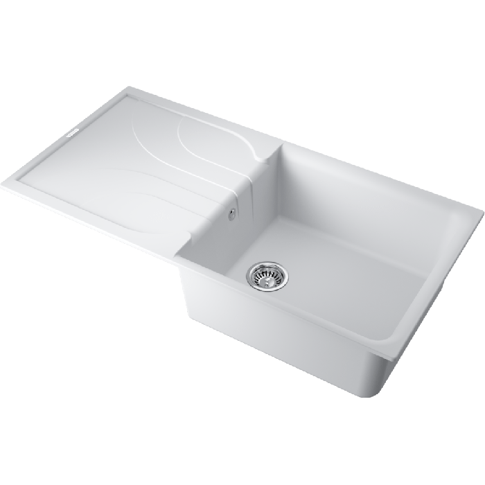 Кухонная мойка из камня Tetogranit 4993847 Omoikiri Yasugata 100 WH, Белый