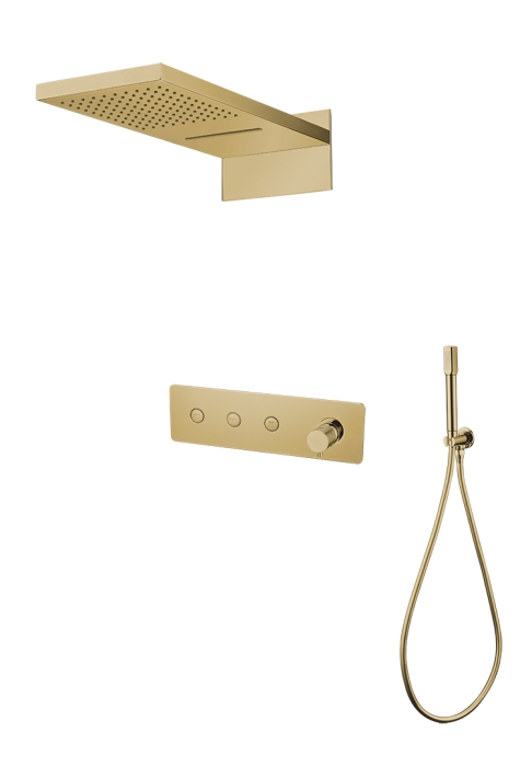 Душевой комплект встраиваемый 130-G Boheme Fusion Gold, Золото, С ВНУТРЕННЕЙ ЧАСТЬЮ