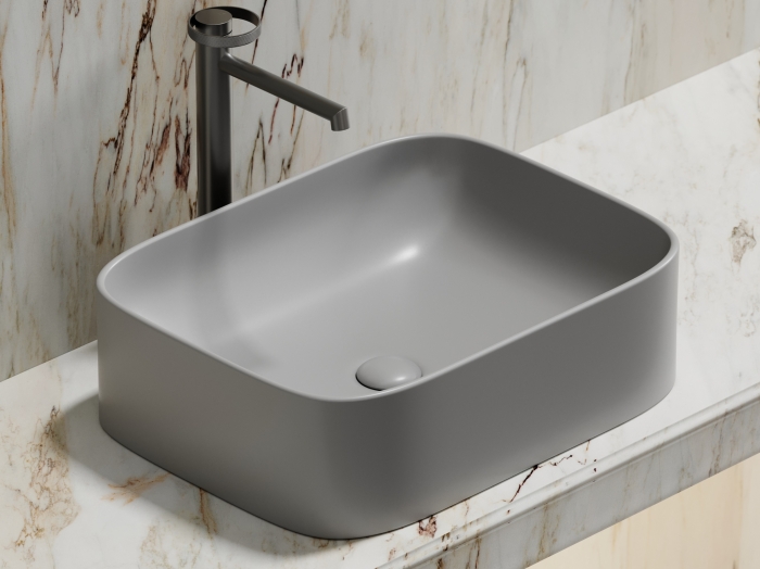 Раковина прямоугольная накладная CN6052MSG Ceramica Nova Element, Серый Матовый